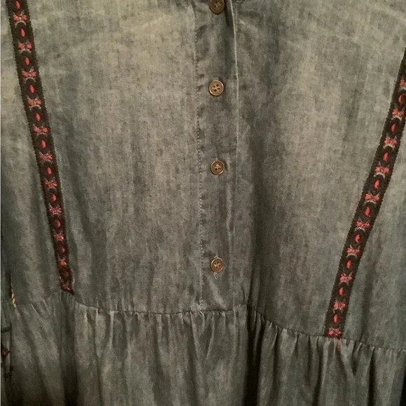 ANGEL & PREMIUM~BLUE JEAN BLOUSE~100% COTTON~SM-M - Picture 5 of 5